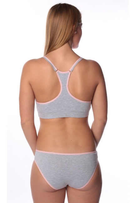 Трусы для беременных и после родов Universal (хлопок), меланж с розовой каемкой