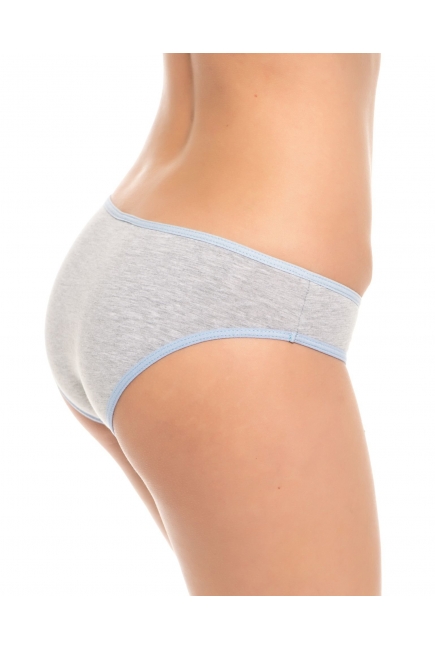 Трусы для беременных и после родов Universal (хлопок), меланж с голубой каемкой