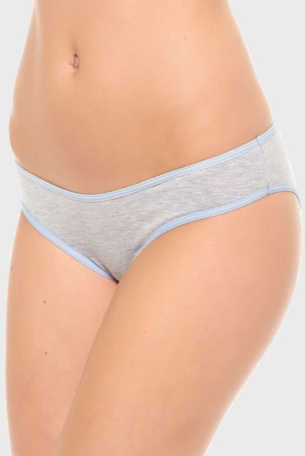 Трусы для беременных и после родов Universal (хлопок), меланж с голубой каемкой