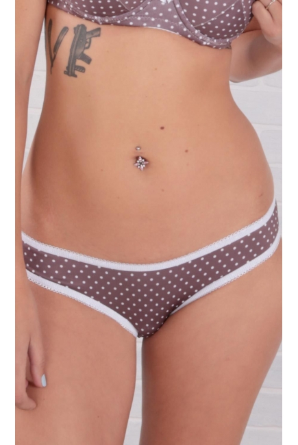 Трусы для беременных и после родов универсальные (низкие), горох/шоколад