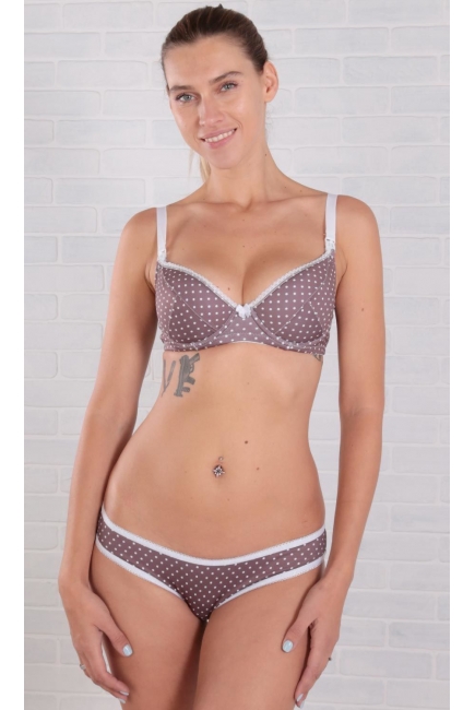 Трусы для беременных и после родов универсальные (низкие), горох/шоколад