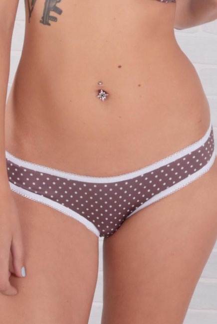 Трусы для беременных и после родов универсальные (низкие), горох/шоколад