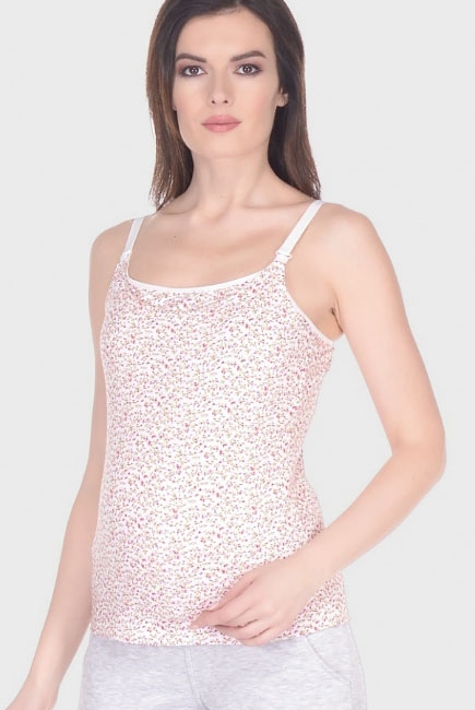 Топ для беременных и кормящих, цветы на белом