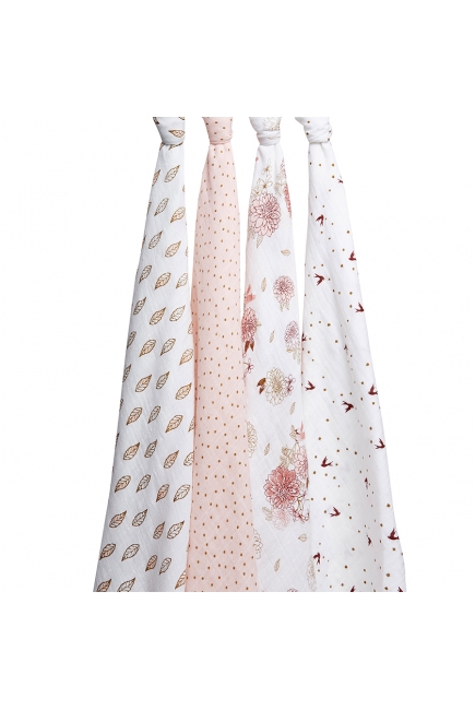 Муслиновые пеленки для новорожденных Aden&Anais, большие, набор 4, Dahlias