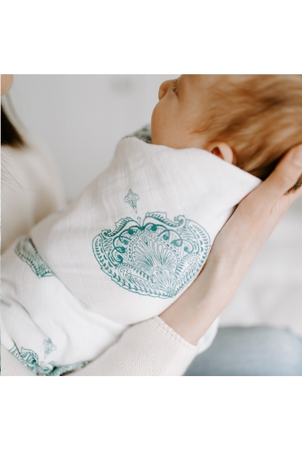 Муслиновые пеленки для новорожденных Aden&Anais, большие, набор 4, Paisley teal