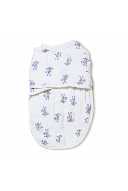 Пеленка кокон для новорожденных муслиновая на кнопках Aden&Anais, Jungle jam monkey