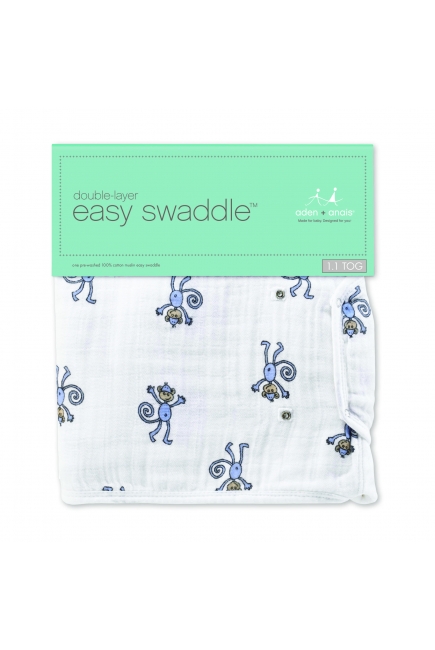 Пеленка кокон для новорожденных муслиновая на кнопках Aden&Anais, Jungle jam monkey