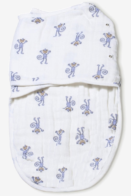 Пеленка кокон для новорожденных муслиновая на кнопках Aden&Anais, Jungle jam monkey