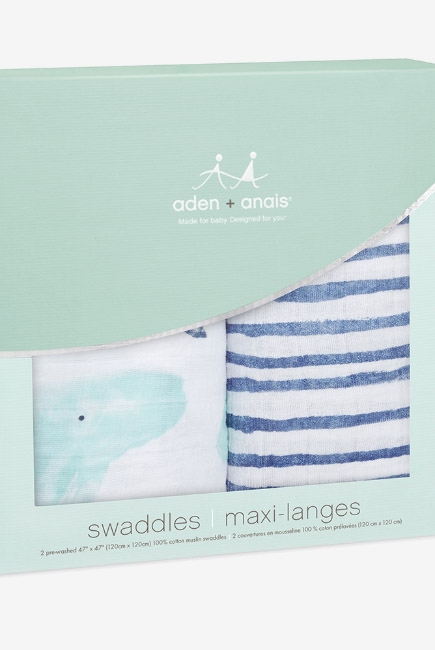 Пеленки муслиновые для новорожденных Aden&Anais большие, набор 2, Seafaring