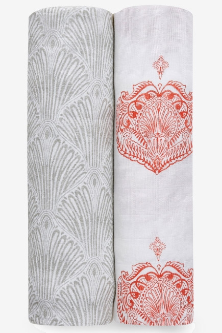 Пеленки муслиновые для новорожденных Aden&Anais большие, набор 2, Paisley