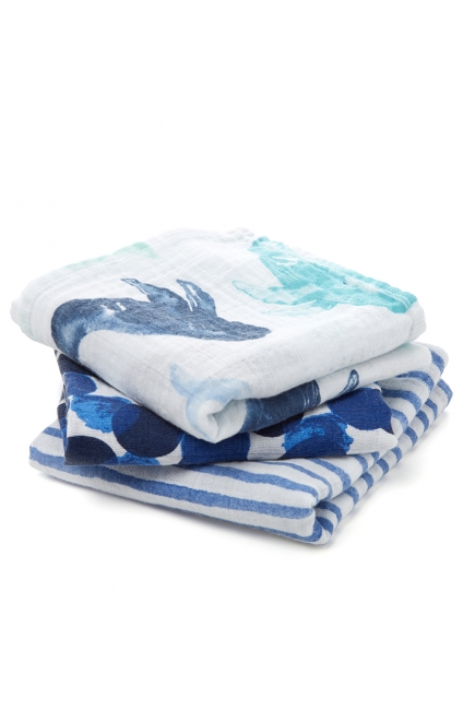 Муслиновые пеленки Aden&Anais для новорожденных средние, набор 3, Seafaring