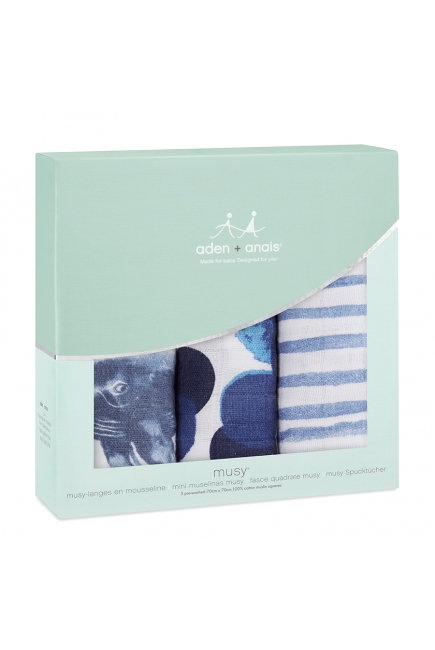 Муслиновые пеленки Aden&Anais для новорожденных средние, набор 3, Seafaring