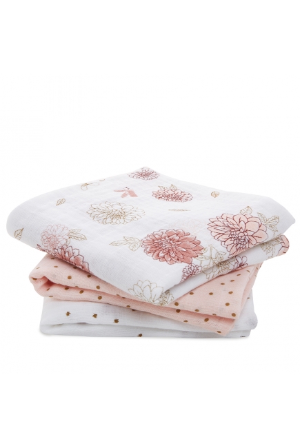 Муслиновые пеленки Aden&Anais для новорожденных средние, набор 3, Dahlias