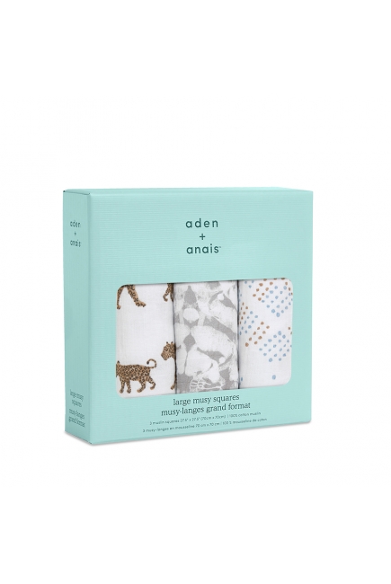 Муслиновые пеленки Aden&Anais для новорожденных средние, набор 3, Hear me roa