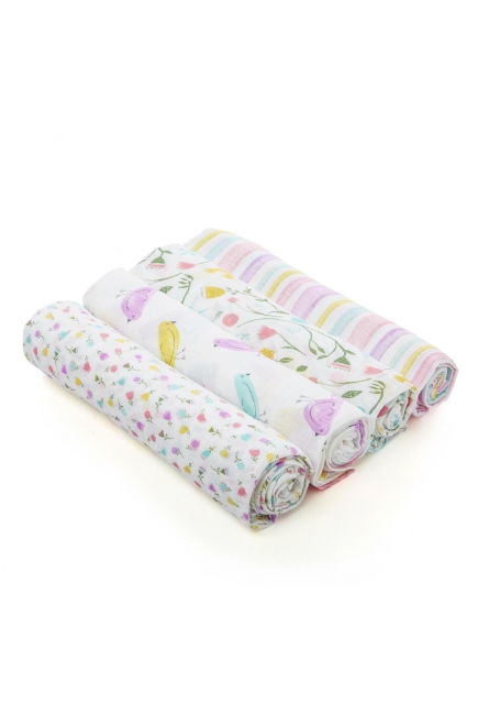 Муслиновые пеленки Aden by Aden&Anais, большие, набор 4, Spring awakening