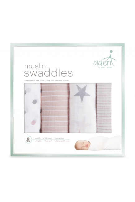Муслиновые пеленки Aden by Aden&Anais, большие, набор 4, Doll