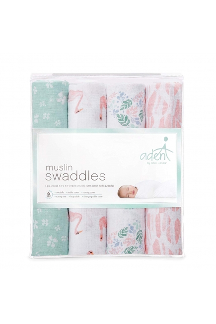 Муслиновые пеленки Aden by Aden&Anais, большие, набор 4, Briar rose