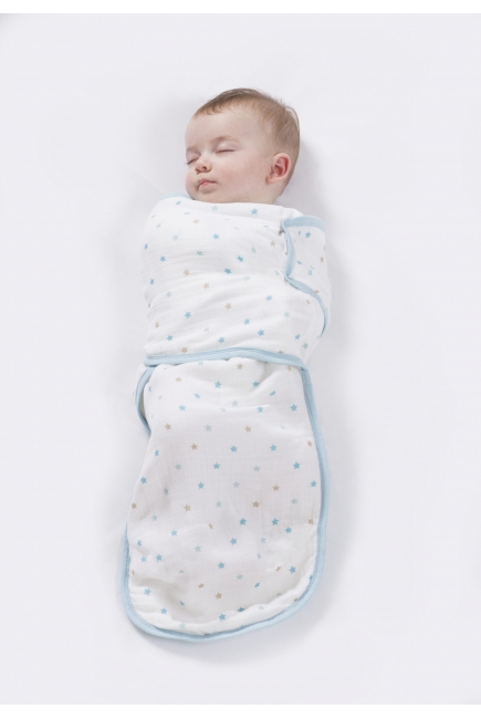 Пеленка кокон для новорожденных муслиновая на кнопках Aden&Anais, Oh boy stars