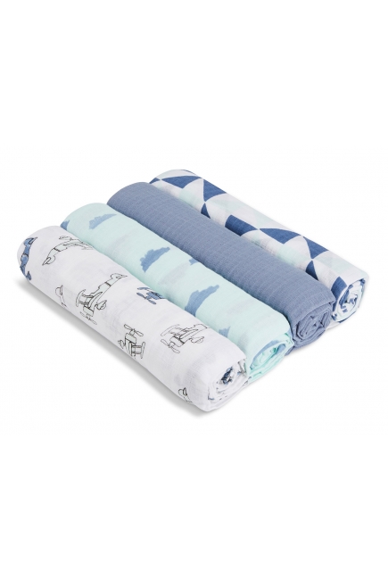 Муслиновые пеленки Aden by Aden&Anais, большие, набор 4, Sky High