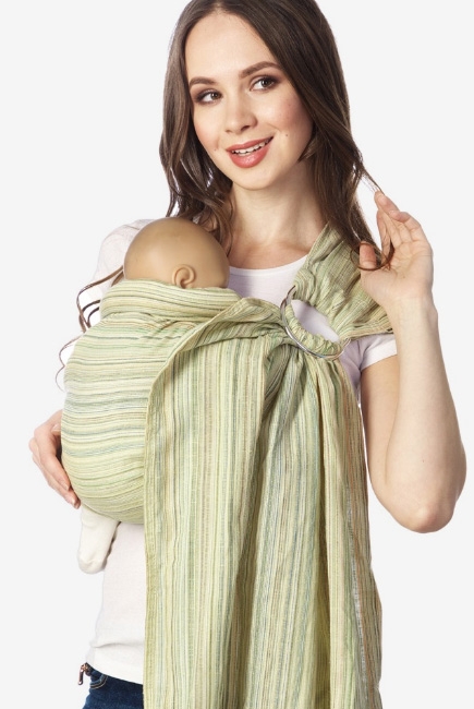 Слинг с кольцами полосатый "Лайн", зеленый