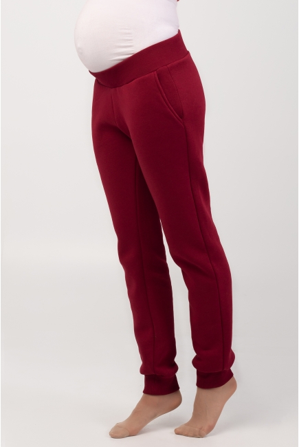 Костюм для беременных и кормящих с капюшоном (из футера с тонким начесом), бордовый