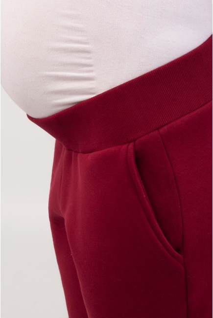 Костюм для беременных и кормящих с капюшоном (из футера с тонким начесом), бордовый