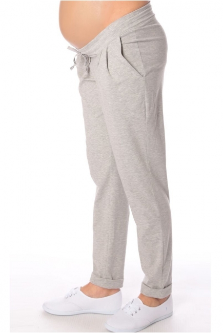 Брюки для беременных и родивших полуспорт, серый меланж