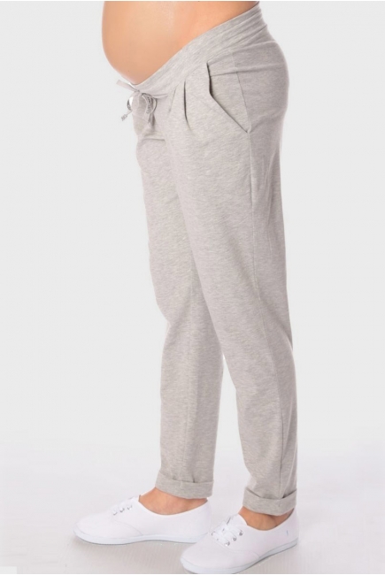Брюки для беременных и родивших полуспорт, серый меланж