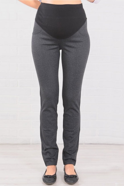 Брюки для беременных джерси с начесом, черные