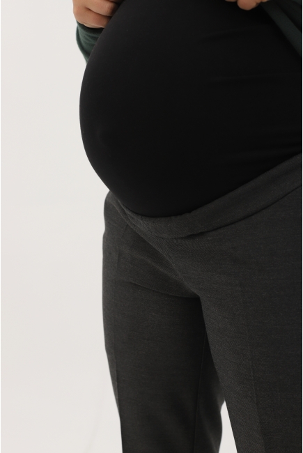 Брюки для беременных и родивших укороченные зауженные, темно-серые