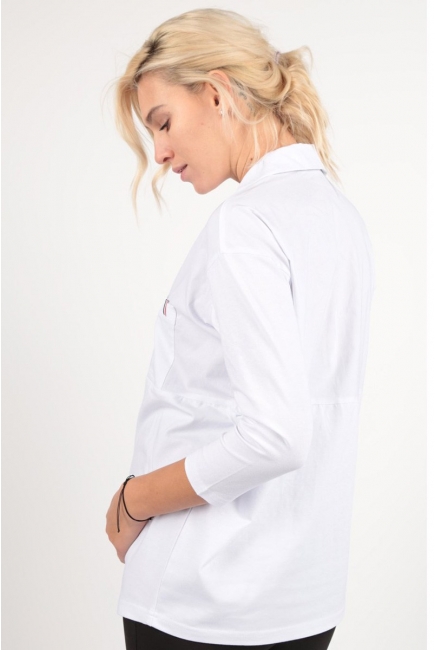 Блуза-рубашка для беременных и кормящих, цвет белый