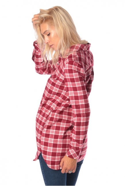 Блуза для беременных в клетку, цвет красный