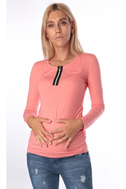 Джемпер для кормящих и беременных, коралл