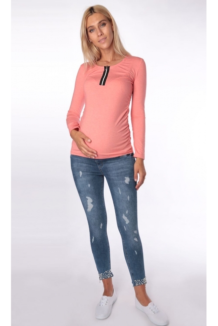 Джемпер для кормящих и беременных, коралл