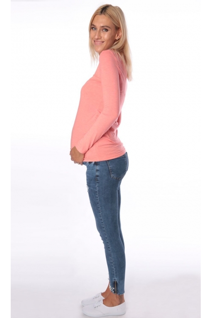 Джемпер для кормящих и беременных, коралл