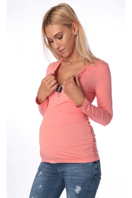 Джемпер для кормящих и беременных, коралл