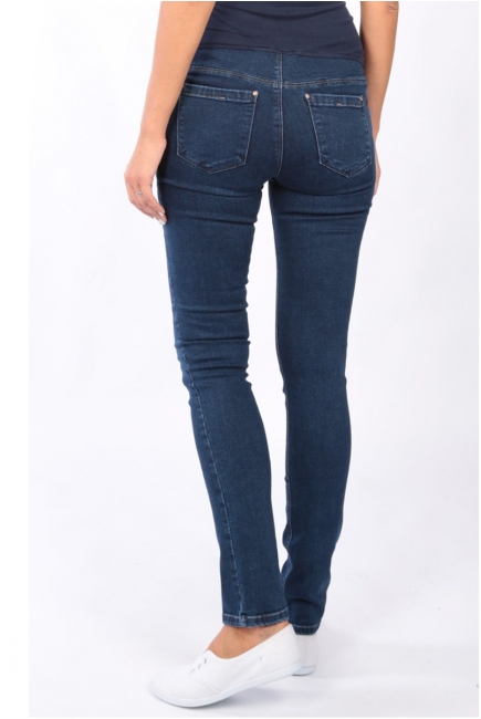 Джинсы для беременных зауженные, темно-синие