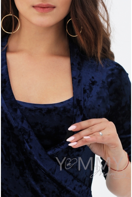 Платье для беременных и кормящих с защипами, черное