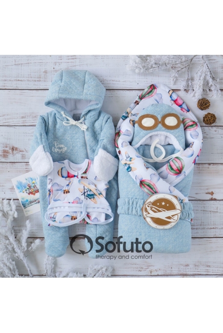 Комплект на выписку холодная зима, Bon Voyage (6 предметов)