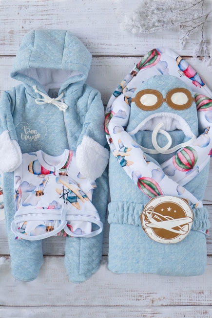 Комплект на выписку холодная зима, Bon Voyage (6 предметов)