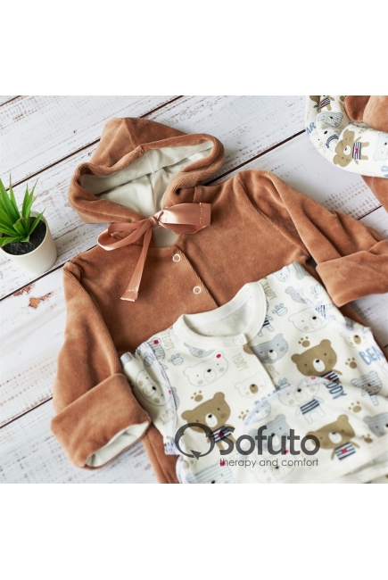 Комплект на выписку демисезонный швами наружу, Teddy (6 предметов)