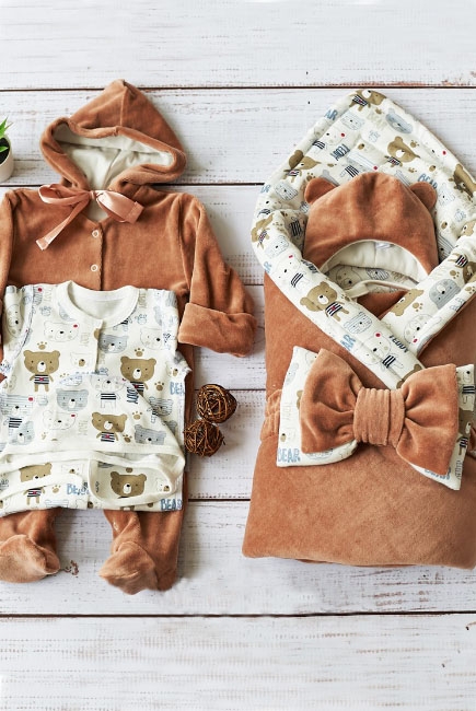 Комплект на выписку демисезонный швами наружу, Teddy (6 предметов)