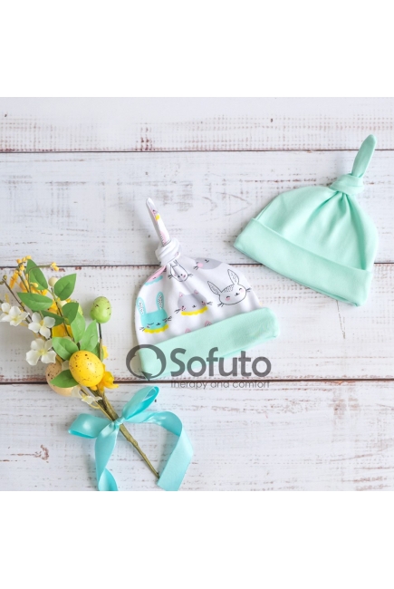 Комплект пеленок-коконов для новорожденных, Mint Bunny