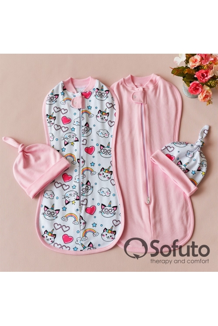 Комплект пеленок-коконов для новорожденных, Caticorn