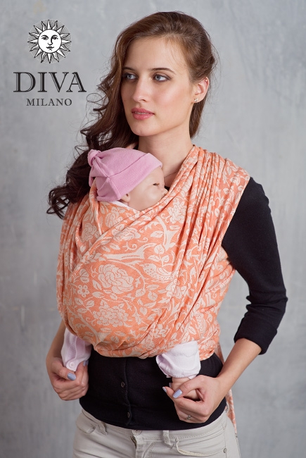 Эрго-рюкзак Diva Milano Rose Arancio Simple One! со льном