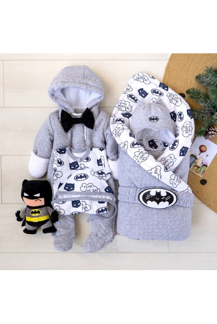 Комплект на выписку холодная зима, Baby Batman (7 предметов)
