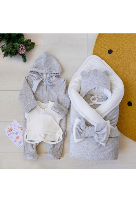 Комплект на выписку на зиму Light grey (7 предметов)