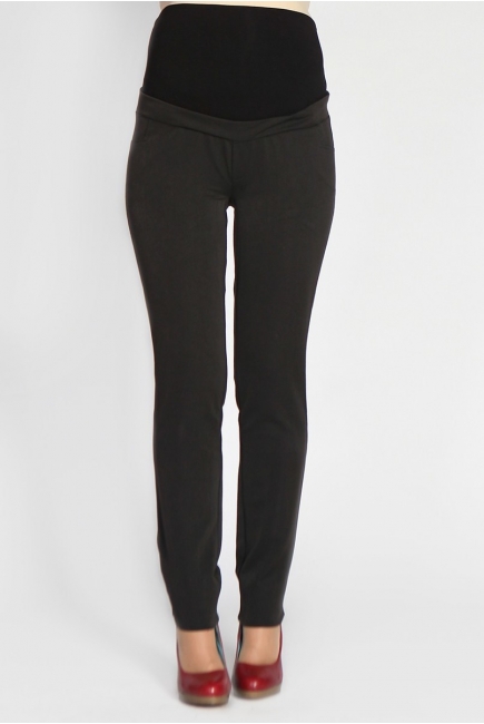 Брюки для беременных габардин с начесом, черные