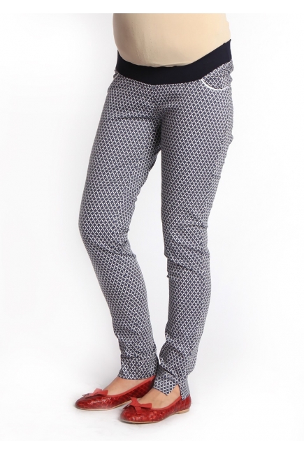 Брюки для беременных и родивших узкие, синий принт