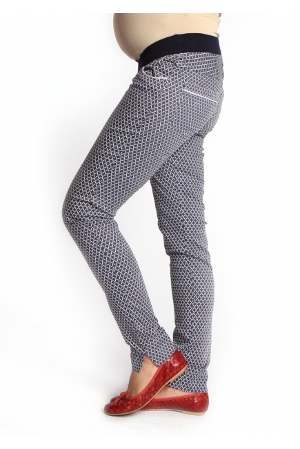 Брюки для беременных и родивших узкие, синий принт